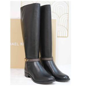 COPY - MICHAEL Michael Kors Women's Finley Tall Riding Boots - Black MK Signatu…